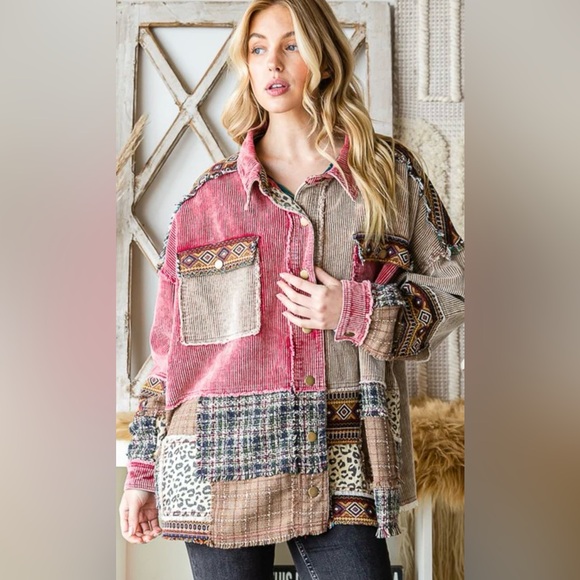 Oli & Hali Multicolor Patchwork Jean Jacket - Picture 2 of 8